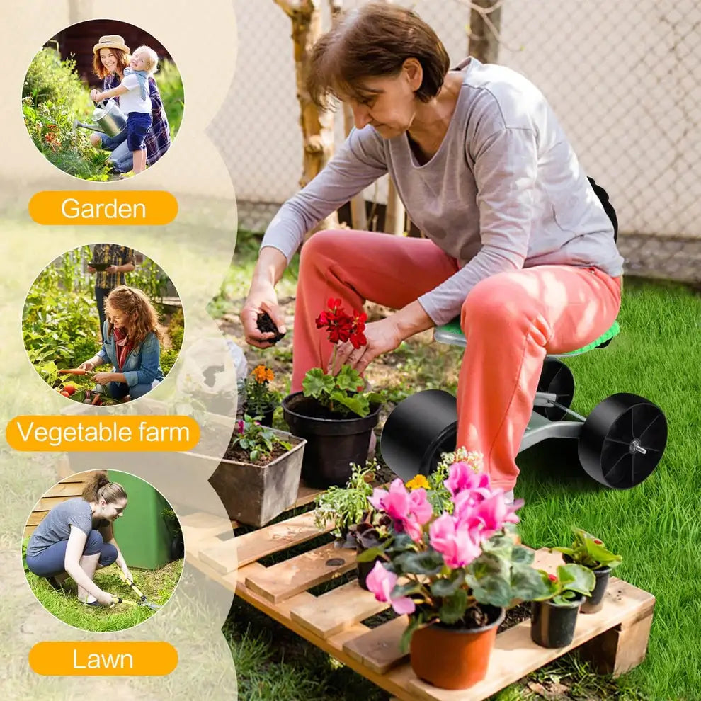 360 Degree Rotating Gardening Seat with Adjustable Height