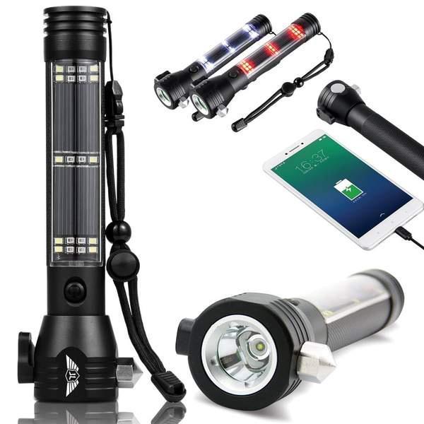 9 in 1 Emergency Solar Power Flashlight