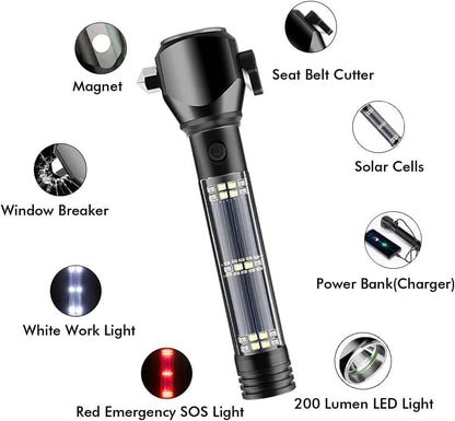 9 in 1 Emergency Solar Power Flashlight