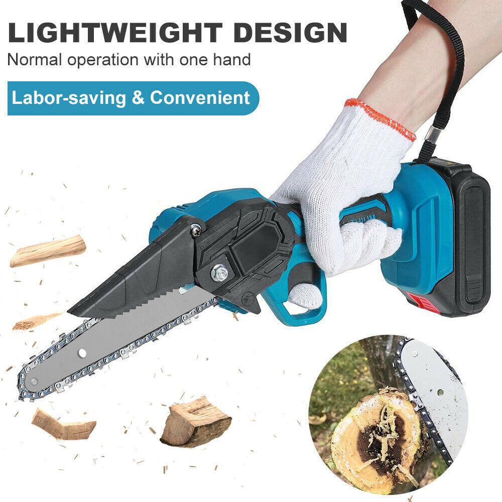 4"/6" Cordless Wood Cutter Chainsaw with 2x Power Batteries