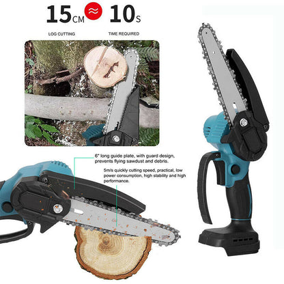 4"/6" Cordless Wood Cutter Chainsaw with 2x Power Batteries