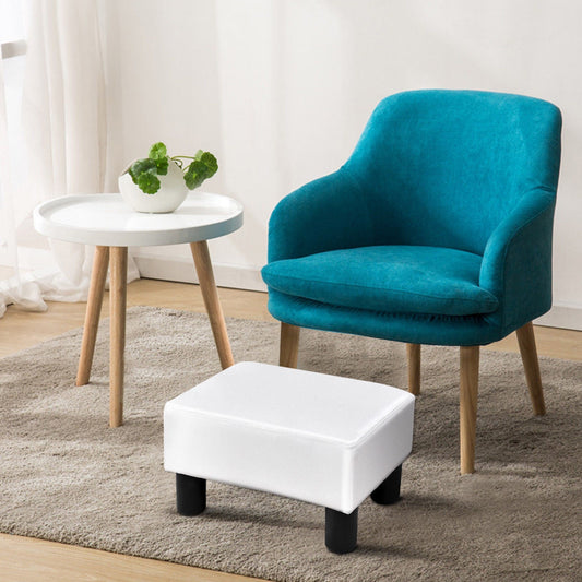 Small PU Leather Rectangular Seat Ottoman Footstool