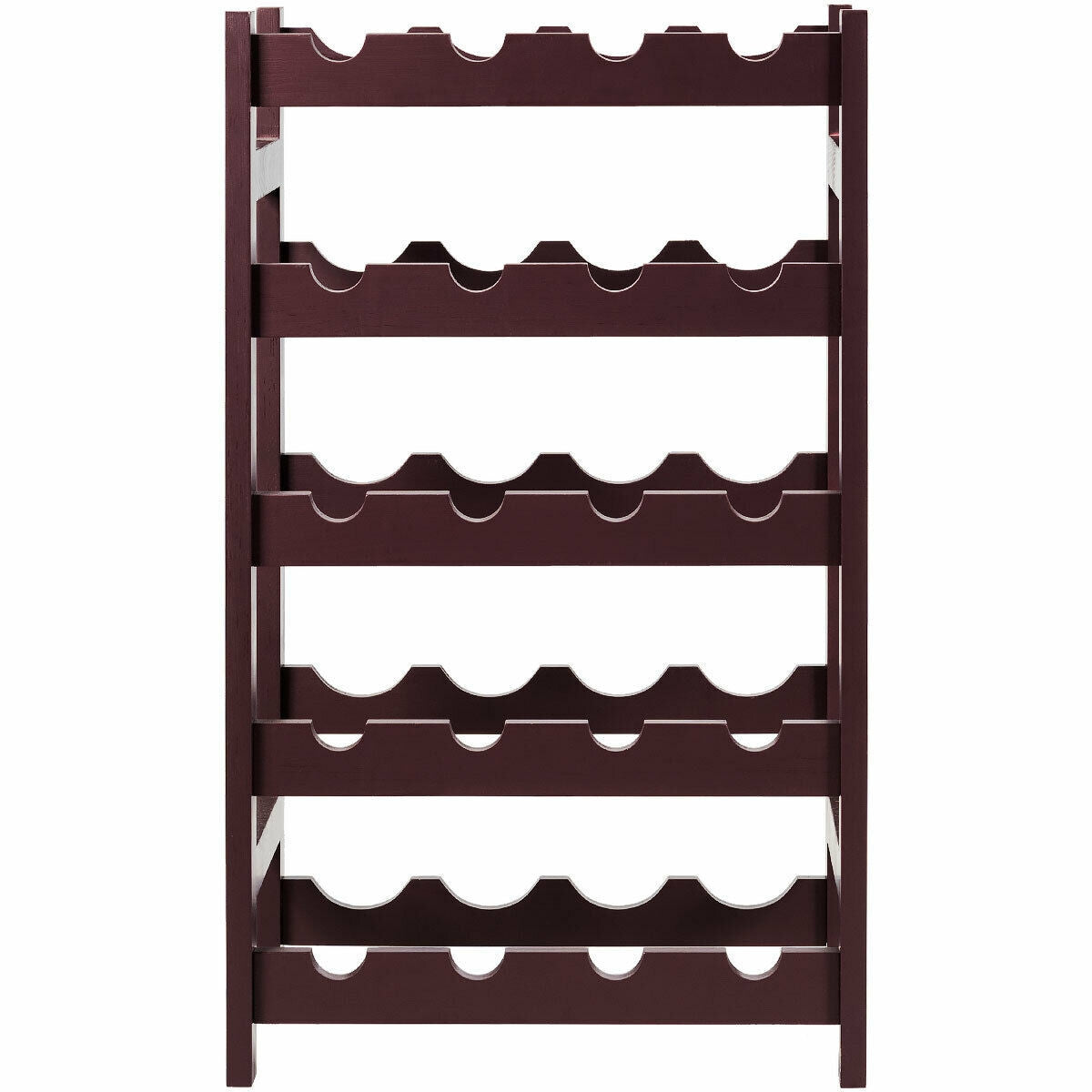 Wood Wine Rack 5-Tier Bottle Display Storage Shelf Free Standing