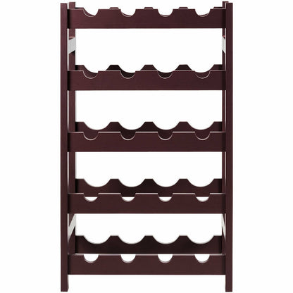 Wood Wine Rack 5-Tier Bottle Display Storage Shelf Free Standing