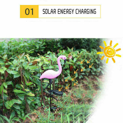 Solar Powered Flamingo Lawn Lamp